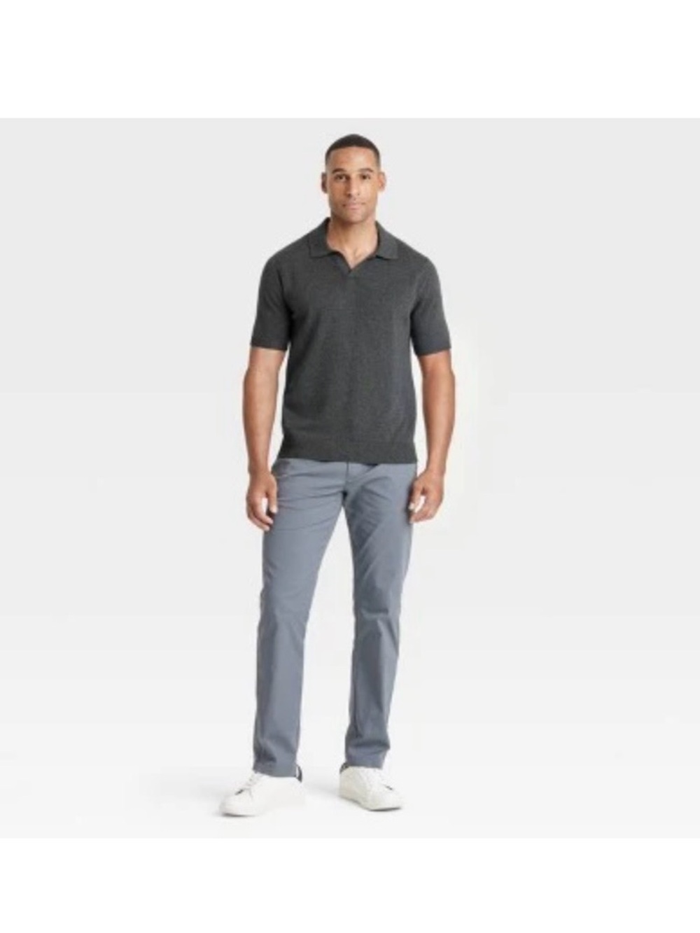 Men's Dark Charcoal Knit Polo